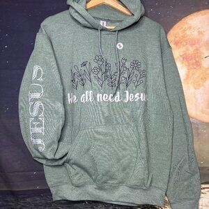 Gildan Hoodie -Heather Green(NEW)